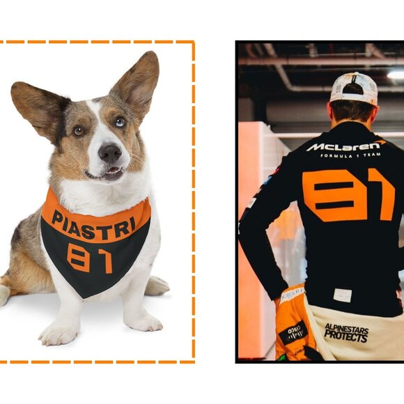 Oscar Piastri Dog Bandana - Formula 1 Dog Collar - Picture 4 of 10